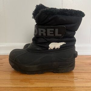 Kids Sorel Black Snow Boots 12 Toddler